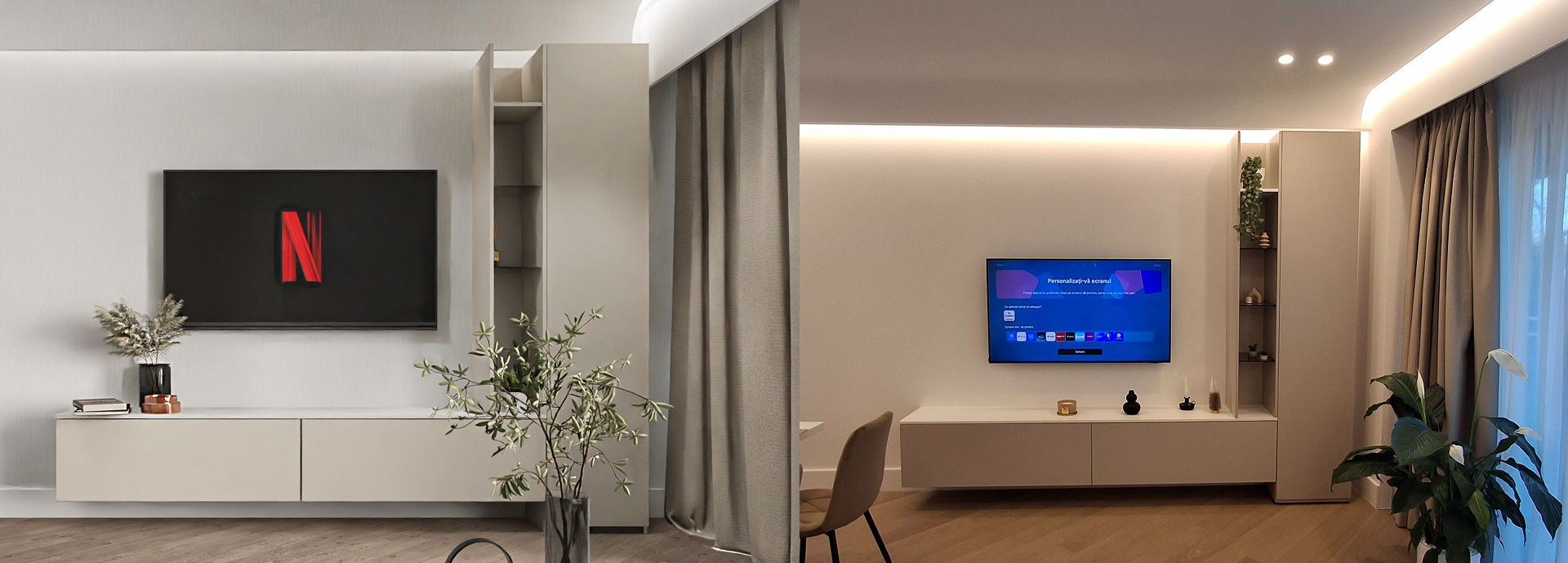 Comparație randare 3D și implementare finală — TANDEM Casa 360